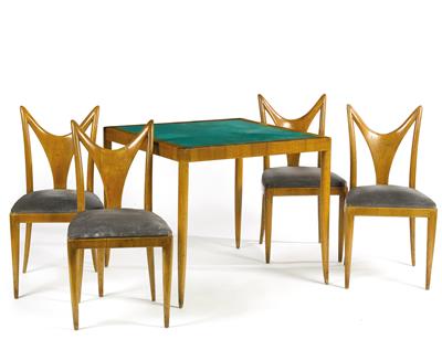 Spieltisch und vier Stühle, - Summer-auction