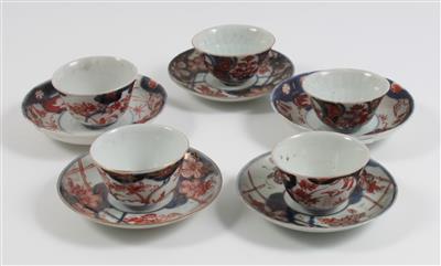 5 Imari Koppchen mit Untertassen, - Sommerauktion - Bilder Varia, Antiquitäten, Möbel/ Design