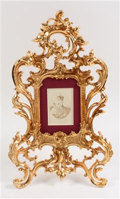 Fotostehrahmen mit Albumindruck Franz I nach Lithographie, - Summer-auction