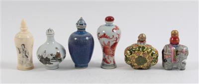 Konvolut von 6 verschiedenen Snuffbottles, - Summer-auction