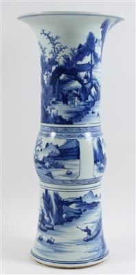 Blau-weiße Vase, - Antiques and Paintings