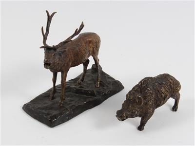 Wildschwein, Hirsch, - Saisoneröffnungs-Auktion Antiquitäten, Bilder, Design