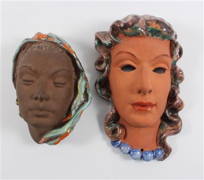 2 Wandmasken, - Antiquitäten & Bilder