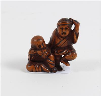 Netsuke eines Tänzers und eines Musizierenden, - Antiques and Paintings