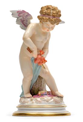 Cupid piercing 2 flaming hearts with his dart, - Oggetti d'arte (mobili, sculture, Vetri e porcellane)