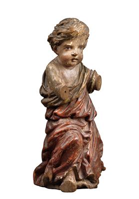 Baroque kneeling angel, - Works of Art (Furniture, Sculpture, Glass and porcelain)