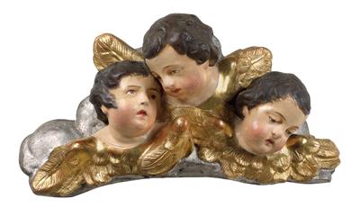 Drei Engelsköpfchen vor Wolke, - Antiquitäten (Möbel, Skulpturen, Glas und Porzellan)