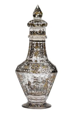 An Ignaz Preissler flask with stopper, - Starožitnosti (Nábytek, Sochařská díla, Sklo, Porcelán)