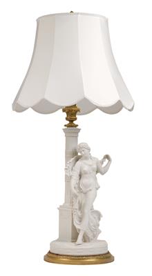 A classicising table lamp with a young lady dancing and ‘bronze doré’ mounts, - Works of Art (Furniture, Sculpture, Glass and porcelain)