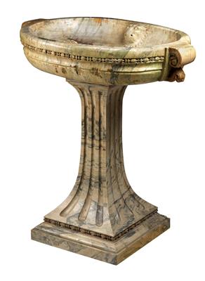 Marmorbecken auf Säulensockel, - Antiquitäten (Möbel, Skulpturen, Glas und Porzellan)