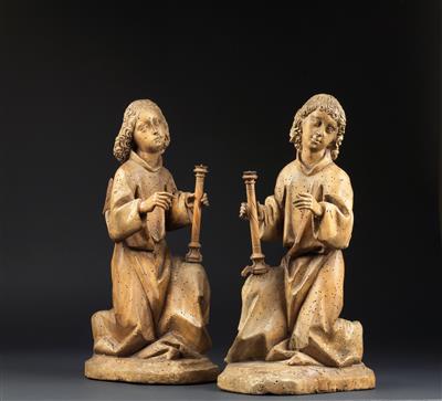 Pair of Gothic angel candelabra, - Starožitnosti (Nábytek, Sochařská díla, Sklo, Porcelán)