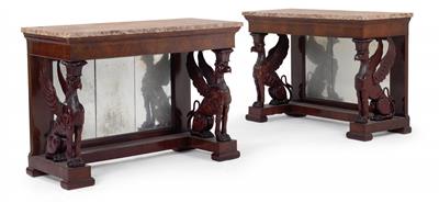 Pair of console tables, - Works of Art (Furniture, Sculpture, Glass and porcelain)