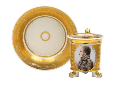 Russian portrait cup with image of the Russian general ‘Count Wittgenstein’ and saucer, - Oggetti d'arte (mobili, sculture, Vetri e porcellane)