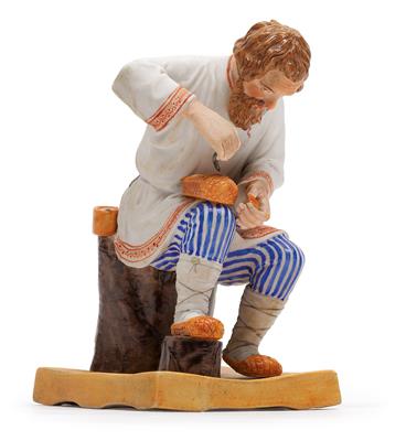 A Russian shoe mender, - Works of Art (Furniture, Sculpture, Glass and porcelain)