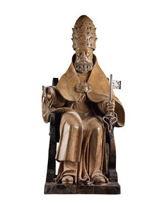 Enthroned Pope, - Works of Art (Furniture, Sculpture, Glass and porcelain)