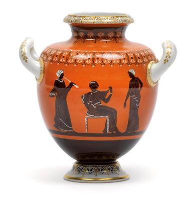 Vase in Form einer Hydria mit "etruskischem Dekor", - Antiquitäten (Möbel, Skulpturen, Glas und Porzellan)