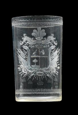 A beaker with coat-of-arms, - Oggetti d'arte (mobili, sculture, Vetri e porcellane)