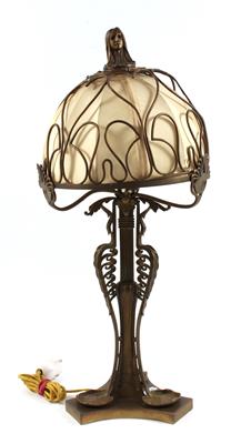 Jugendstil-Tischlampe, - Saisoneröffnungs-Auktion Antiquitäten & Bilder & Möbel und Design