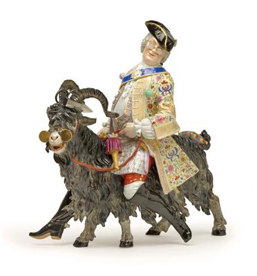 ‘The tailor on the ram’ as a centrepiece, - Oggetti d'arte (mobili, sculture, vetri e porcellane)