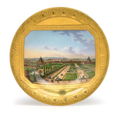 "Vue de la ville de Vienne, prise du cháteau du Belvédere" Teller signiert Schuhfried, - Antiquitäten & Möbel