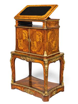 Freestanding French salon cabinet with lectern desk function, - Starožitnosti (Nábytek, Sochařská díla, Sklo, Porcelán)