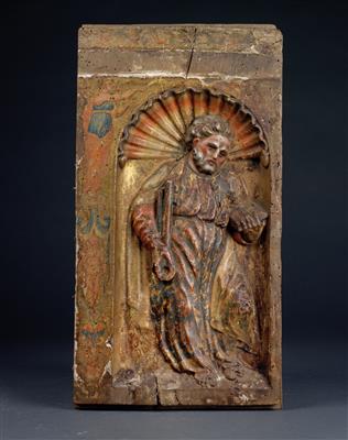 Saint Peter, relief, - Starožitnosti (Nábytek, Sochařská díla, Sklo, Porcelán)