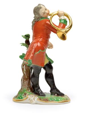 A huntsman as bugle player, - Works of Art (Furniture, Sculptures, Glass, Porcelain)