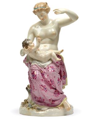 A young mother playing with her small son, - Oggetti d'arte (mobili, sculture, vetri e porcellane)