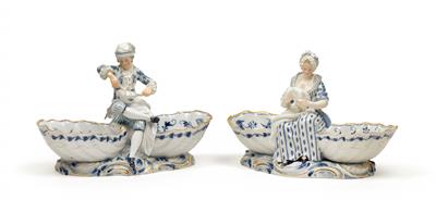 A cook and his wife seated on 2 shells, - Starožitnosti (Nábytek, Sochařská díla, Sklo, Porcelán)