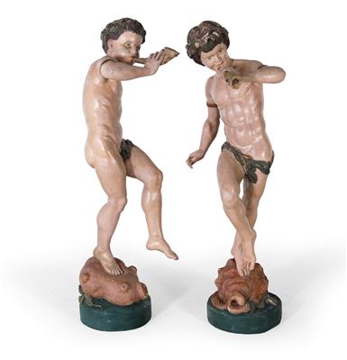 A pair of sculptures, - Oggetti d'arte (mobili, sculture, vetri e porcellane)