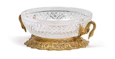 A Russian glass bowl with 'bronze doré' mounting, - Works of Art (Furniture, Sculptures, Glass, Porcelain)
