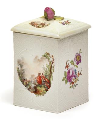 A Russian tea caddy and cover from the ownership of Tsarina Elizabeth, - Starožitnosti (Nábytek, Sochařská díla, Sklo, Porcelán)