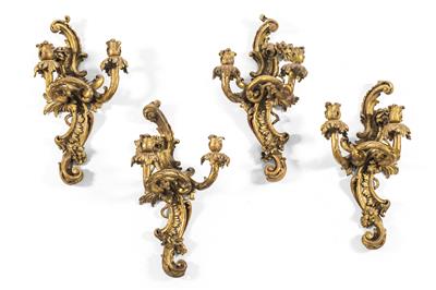 Set of four appliques, - Oggetti d'arte (mobili, sculture, vetri e porcellane)