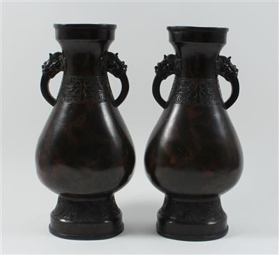 1 Paar Vasen, - Saisonabschluß-Auktion Bilder, Möbel und Antiquitäten