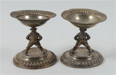 2 Silber Gewürzschälchen, - Antiques and Paintings