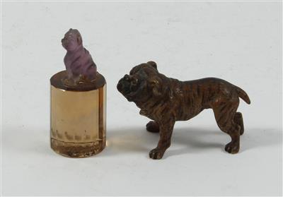 Englische Bulldogge, Petschaft mit Hund - Saisonabschluß-Auktion Bilder, Möbel und Antiquitäten