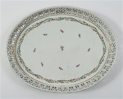 Ovales Tablett, kaiserliche Manufaktur, Wien 1791 - Saisonabschluß-Auktion Bilder, Möbel und Antiquitäten