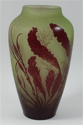 Vase mit Gräserdekor, - Saisonabschluß-Auktion Bilder, Möbel und Antiquitäten