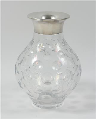 Deutsche Glasvase mit Silbermontierung, - Saisoneröffnungs-Auktion Antiquitäten & Bilder