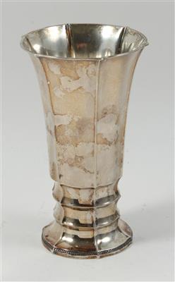 Silber Pokalvase mit Innenvergoldung, - Antiques and Paintings
