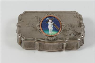 Wiener Silber Deckeldose mit Innenvergoldung, - Antiques and Paintings