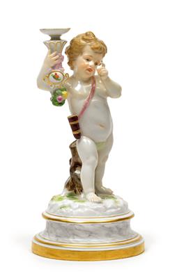 "Cupid with rose staff", - Oggetti d'arte (mobili, sculture, vetri, porcellane)