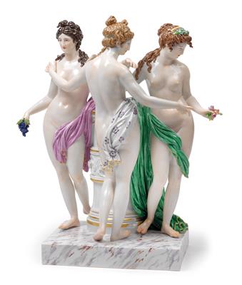 "The Three Graces" Euphrosyne, Aglaia, and Thalia, daughters of Zeus, - Works of Art (Furniture, Sculptures, Glass, Porcelain)