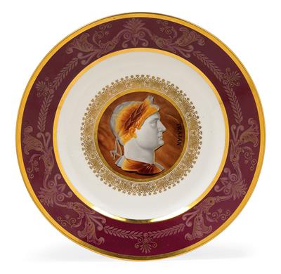 "Trajan" - A portrait plate, - Works of Art (Furniture, Sculptures, Glass, Porcelain)