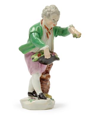 A figure of gardener child, - Works of Art (Furniture, Sculptures, Glass, Porcelain)