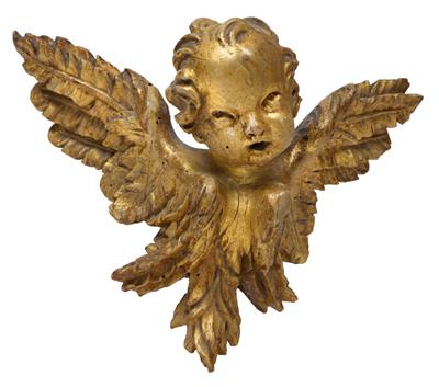 A winged angel’s head, - Oggetti d'arte (mobili, sculture, vetri, porcellane)