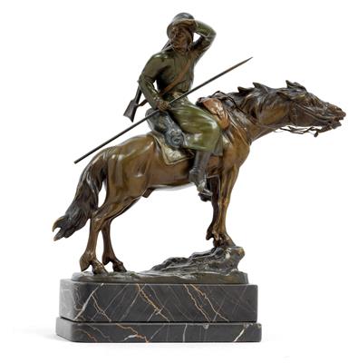 A Cossack on horseback, - Works of Art (Furniture, Sculptures, Glass, Porcelain)