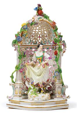 An arbour with dancer, - Oggetti d'arte (mobili, sculture, vetri, porcellane)