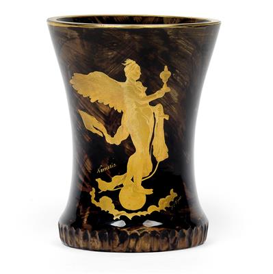 A lithyalin Ranft beaker signed Fürchtegott Leberecht Fischer, - Works of Art (Furniture, Sculptures, Glass, Porcelain)