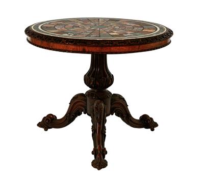 Round salon table, - Starožitnosti (Nábytek, Sochařská díla, Sklo, Porcelán)